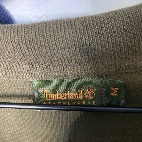 Timberland Weathergear Quarter Zip 100% Cotton Ribbed Pullover Sweater - Picture 2 of 8